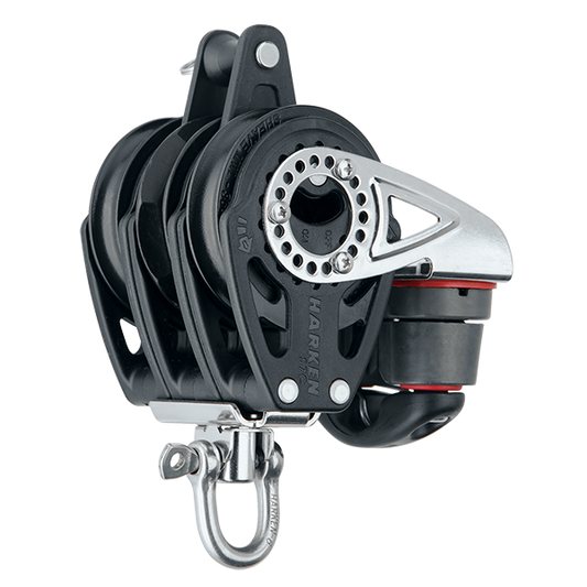 Harken 57mm Triple Carbo Block - Swivel, Becket, Cam Cleat | SendIt Sailing