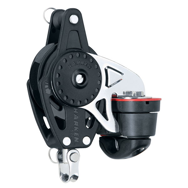 Harken 57mm Ratchamatic Block Swivel, Becket, Cam Cleat | SendIt Sailing