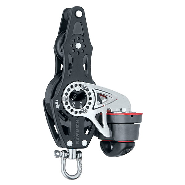 Harken 57mm Fiddle Ratchet Block Swivel, Becket, Cam Cleat | SendIt Sailing
