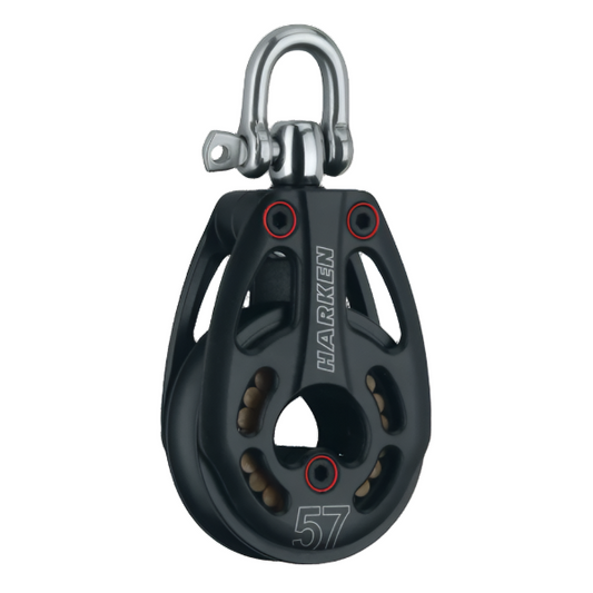 Harken 57mm Aluminum Low Load Black Magic Block with Swivel | SendIt Sailing