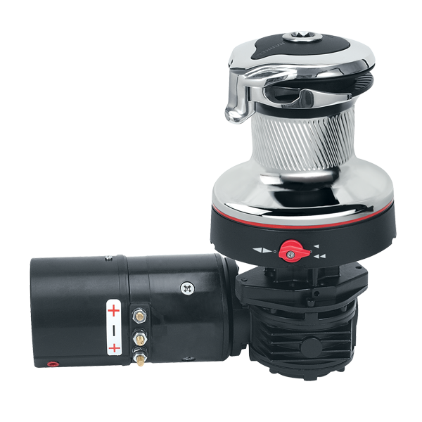 Harken Radial Rewind Electric Chrome Winch - Left Mount | SendIt Sailing
