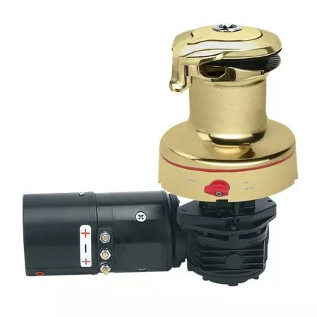 Harken 60 Rewind 12V Horiz Polished Bronze with DF Ctrl Box-Left Winch | SendIt Sailing