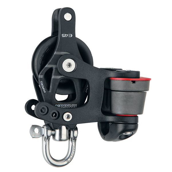 Harken 45mm Aluminum Element Block Swivel, Becket, Cam Cleat | SendIt Sailing