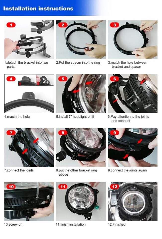 Empire Offroad LED JL 9in to 7in Headlight Conversion Brackets | SendIt SailingEmpire Offroad LED JL 9in to 7in Headlight Conversion Brackets