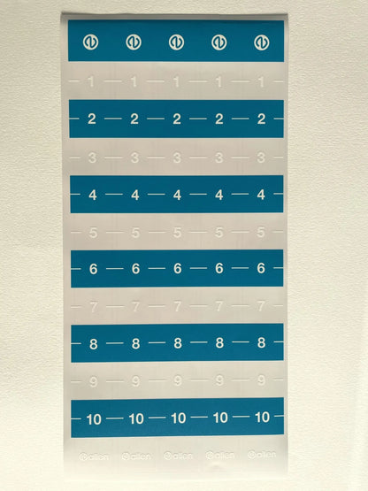 Allen Medium Calibration Sticker 1 To 10 In 2Cm Increments 1 Sheet