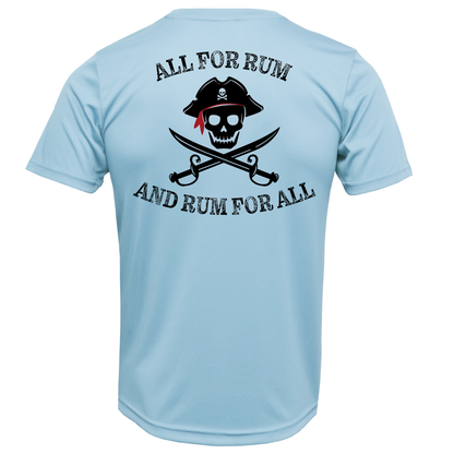 Key West, FL "All For Rum and Rum For All" Men's Short Sleeve UPF 50+ Dry-Fit Shirt