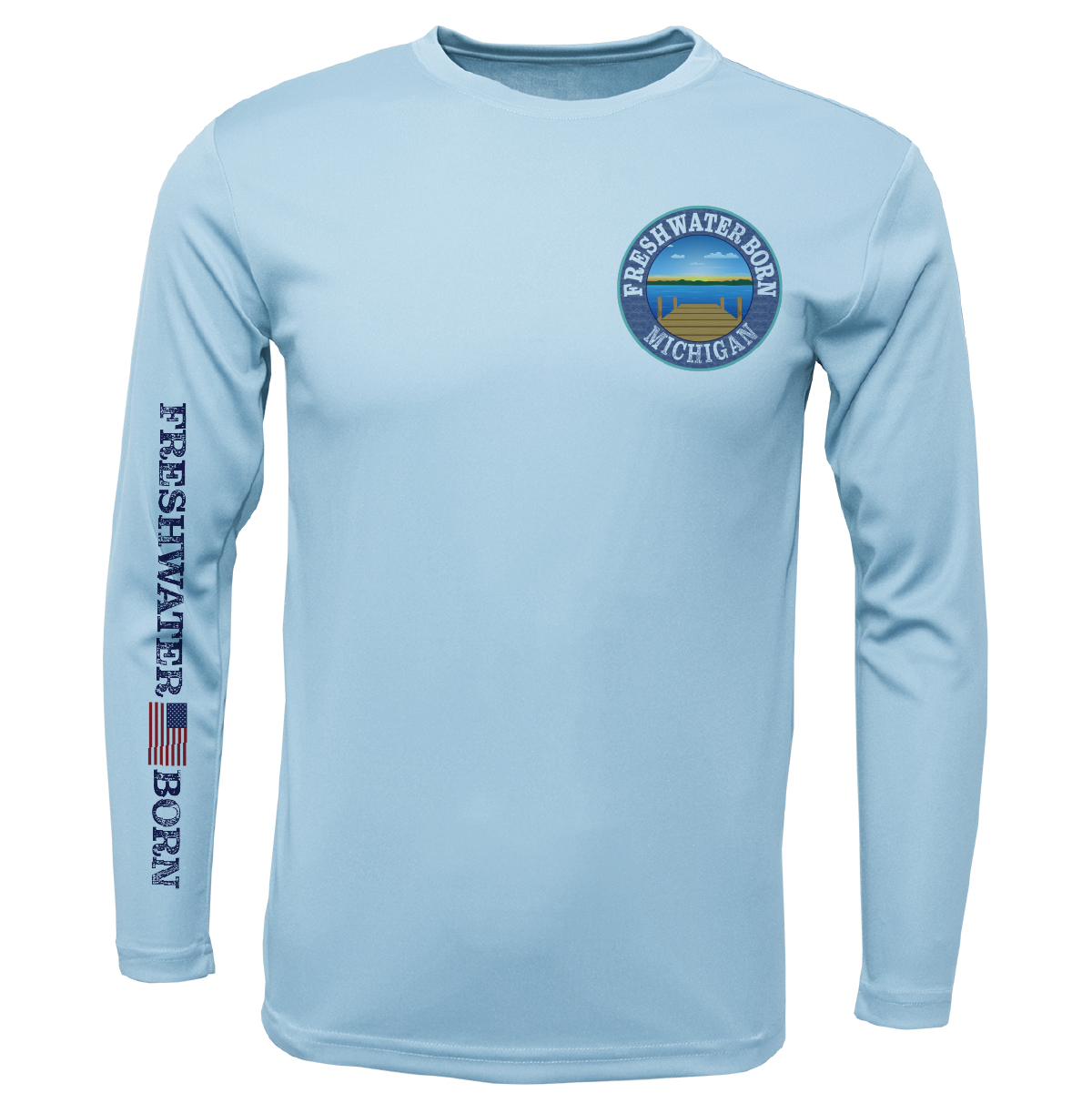 Michigan Freshwater Born Pike Men's Long Sleeve UPF 50+ Dry-Fit Shirt