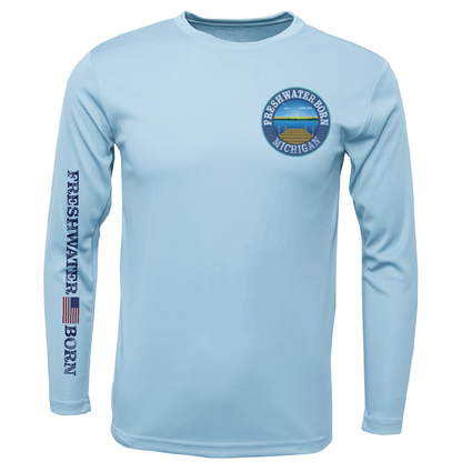 Michigan Freshwater Born Pike Men's Long Sleeve UPF 50+ Dry-Fit Shirt