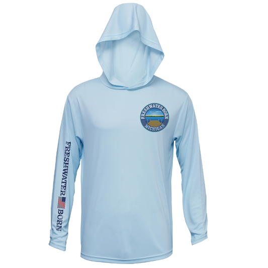 Michigan Freshwater Born Kraken Men's Long Sleeve UPF 50+ Dry-Fit Hoodie