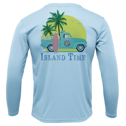 Key West, FL Island Time Men's Long Sleeve UPF 50+ Dry-Fit Shirt