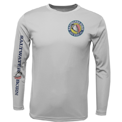 Key West, FL Island Time Men's Long Sleeve UPF 50+ Dry-Fit Shirt