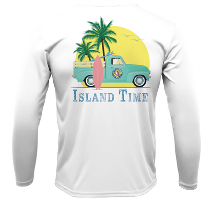 Key West, FL Island Time Men's Long Sleeve UPF 50+ Dry-Fit Shirt