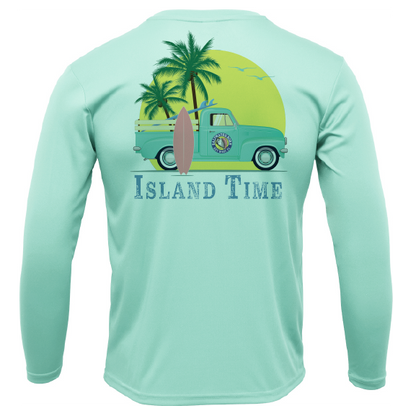 Key West, FL Island Time Men's Long Sleeve UPF 50+ Dry-Fit Shirt