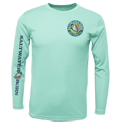Key West, FL Island Time Men's Long Sleeve UPF 50+ Dry-Fit Shirt