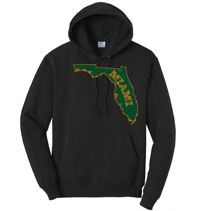 Miami Orange and Green Cotton Hoodie
