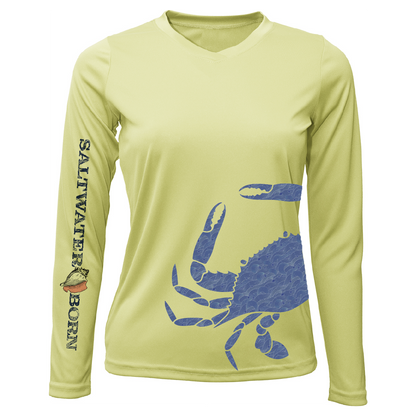 Blue Crab Wrap Women's Long Sleeve UPF 50+ Dry-Fit Shirt