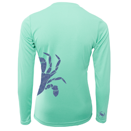 Blue Crab Wrap Women's Long Sleeve UPF 50+ Dry-Fit Shirt
