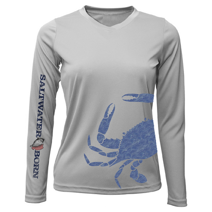 Blue Crab Wrap Women's Long Sleeve UPF 50+ Dry-Fit Shirt
