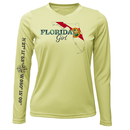 Lat/Long Stuart Florida Girl Long Sleeve UPF 50+ Dry-Fit Shirt