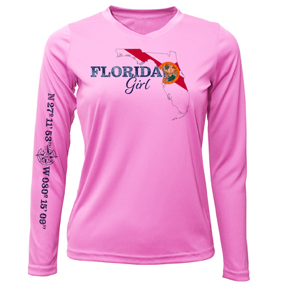 Lat/Long Stuart Florida Girl Long Sleeve UPF 50+ Dry-Fit Shirt