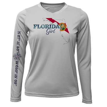 Lat/Long Stuart Florida Girl Long Sleeve UPF 50+ Dry-Fit Shirt