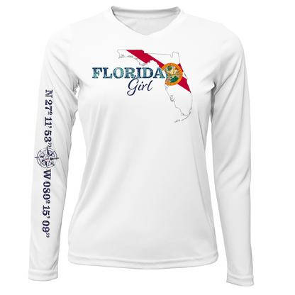 Lat/Long Stuart Florida Girl Long Sleeve UPF 50+ Dry-Fit Shirt