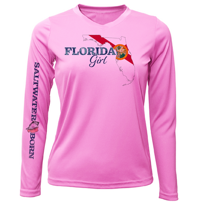 Linear Logo Stuart Florida Girl Long Sleeve UPF 50+ Dry-Fit Shirt