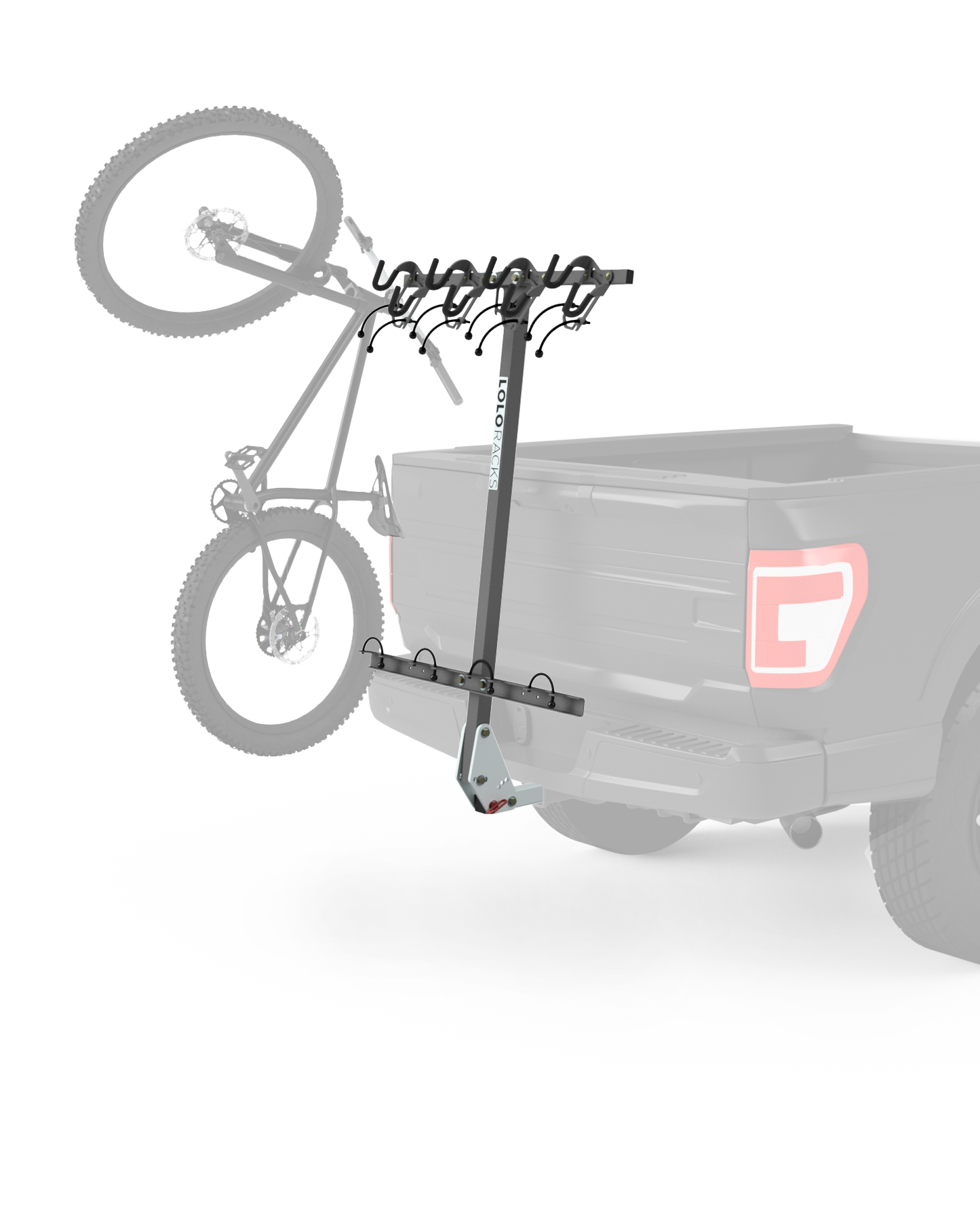 Lolo Racks 4 bike rack for 2" inch hitch with standard pull pin tilting