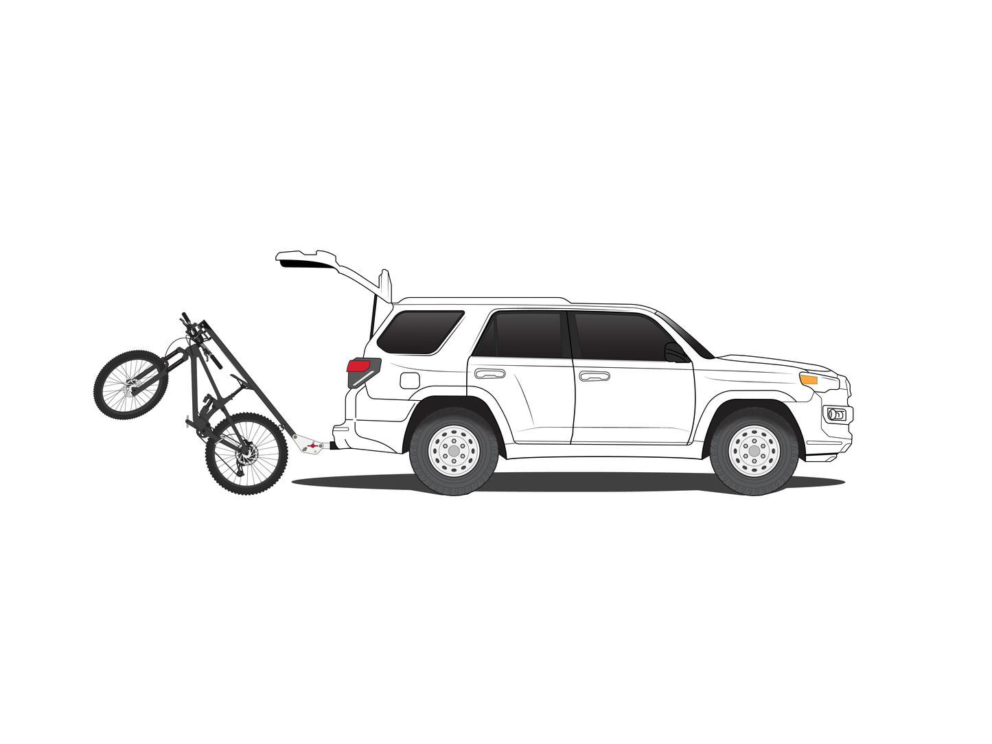 Lolo Racks 4 bike rack for 2" inch hitch with standard pull pin tilting