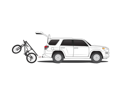 Lolo Racks 4 bike rack for 2" inch hitch with standard pull pin tilting