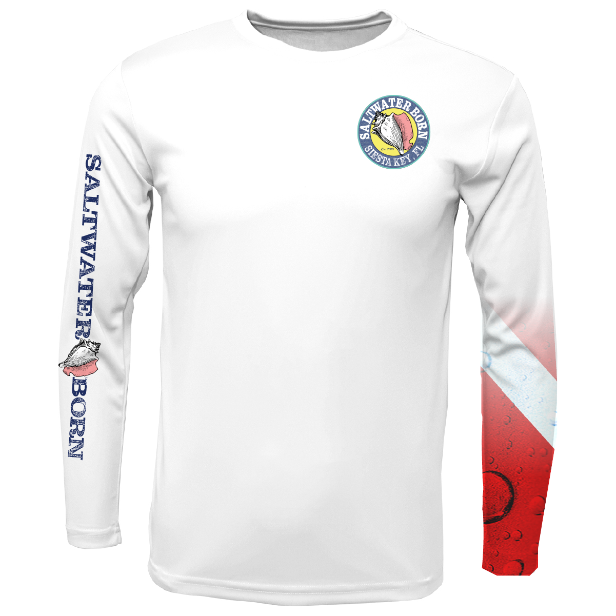Siesta Key, FL Lobster with Scuba Sleeve LS UPF 50+ Dry-Fit Shirt