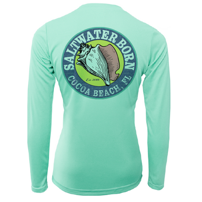 Cocoa Beach, FL "Life is Better at The Beach" Turtle Women's Long Sleeve UPF 50+ Dry-Fit Shirt