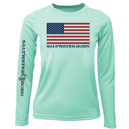 Key West, FL USA Born Girl's Long Sleeve UPF 50+ Dry-Fit Shirt