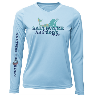 Siesta Key "Saltwater Hair...Don't Care" Long Sleeve UPF 50+ Dry-Fit Shirt