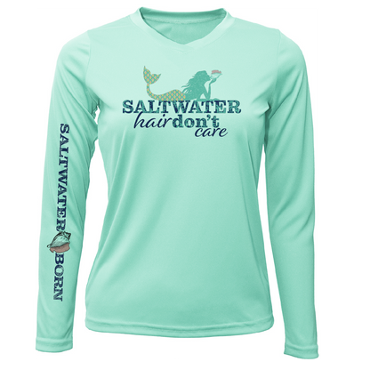 Siesta Key "Saltwater Hair...Don't Care" Long Sleeve UPF 50+ Dry-Fit Shirt