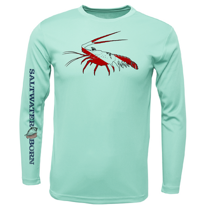 Key West, FL Spiny Lobster Diver Men's Long Sleeve UPF 50+ Dry-Fit Shirt