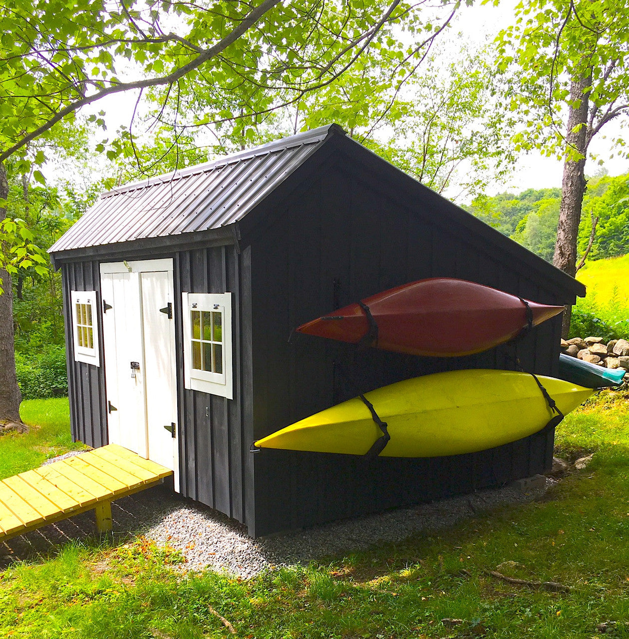 Indoor-Outdoor Kayak Wall Rack | Marine Grade | Holds 125 or 150 lbs