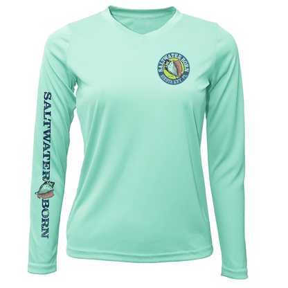 Siesta Key "The Beach Gives me Porpoise" Women's Long Sleeve UPF 50+ Dry-Fit Shirt