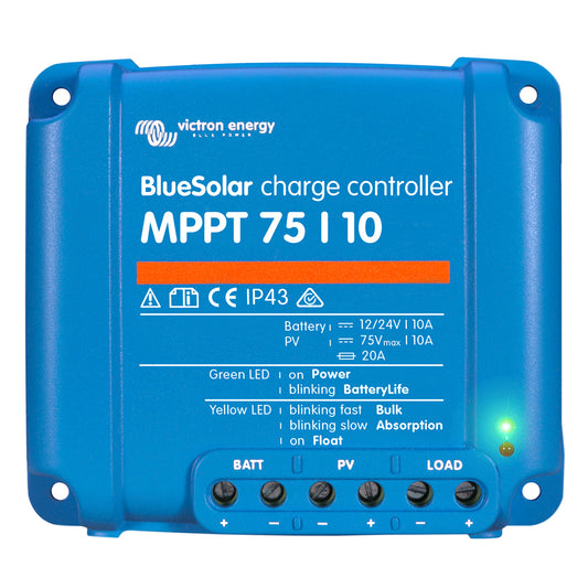 Victron BlueSolar MPPT Charge Controller - 75V - 10AMP - UL Approved | SendIt Sailing