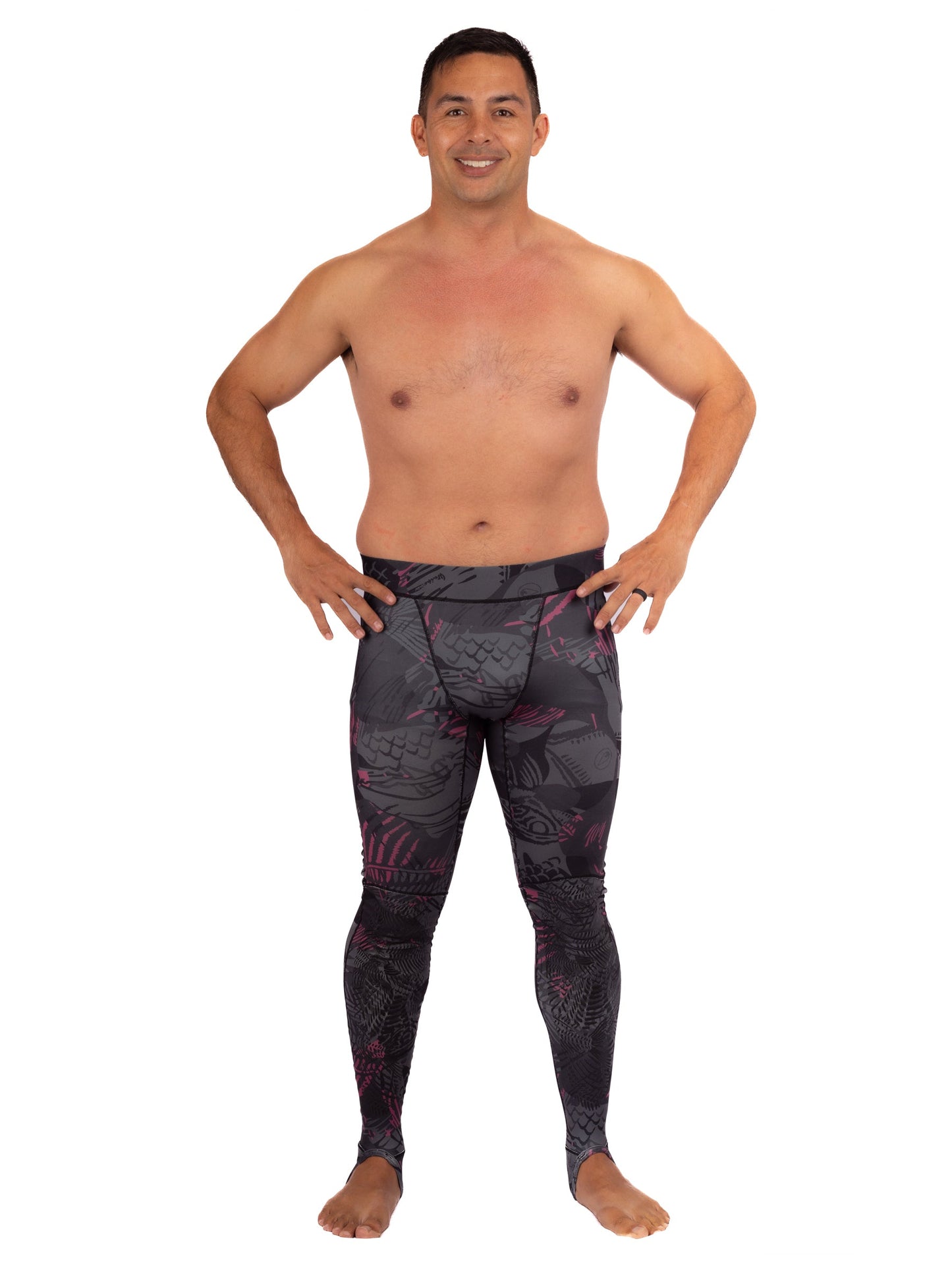 Pink Fishbone Lycra Leggings