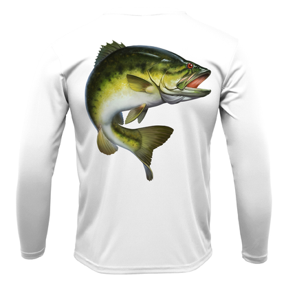 Marietta, GA Freshwater Born Largemouth Bass Men's Long Sleeve UPF 50+ Dry-Fit Shirt