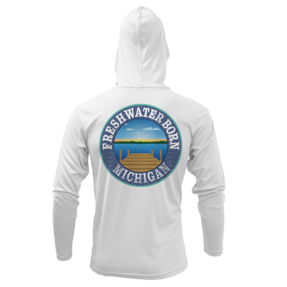 Michigan USA Freshwater Born Men's Long Sleeve UPF 50+ Dry-Fit Hoodie