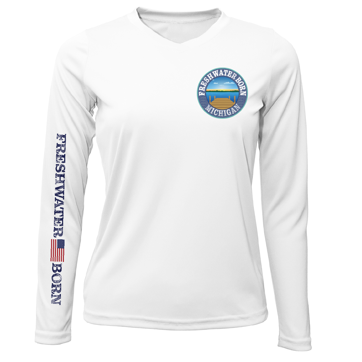 Michigan Freshwater Born Kraken Women's Long Sleeve UPF 50+ Dry-Fit Shirt
