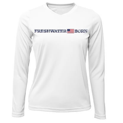 Michigan Freshwater Born Linear Logo Women's Long Sleeve UPF 50+ Dry-Fit Shirt