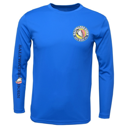 Key West, FL Turtle Men's Long Sleeve UPF 50+ Dry-Fit Shirt