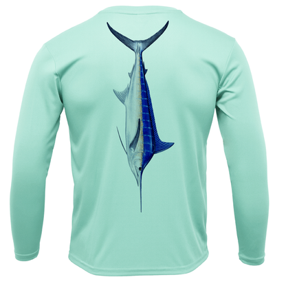 Key West, FL Marlin Boy's Long Sleeve UPF 50+ Dry-Fit Shirt