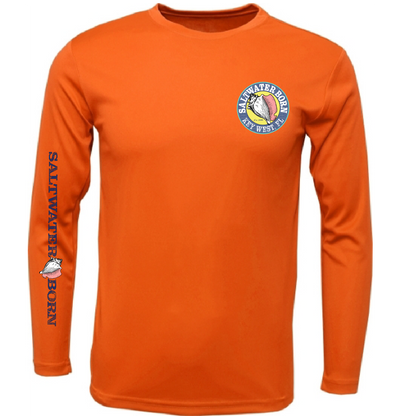 Key West, FL Turtle Men's Long Sleeve UPF 50+ Dry-Fit Shirt