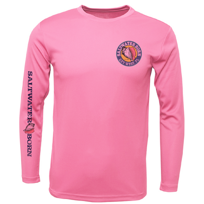 Key West, FL Island Time Men's Long Sleeve UPF 50+ Dry-Fit Shirt