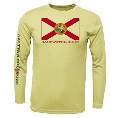 Key West, FL Flag Boy's Long Sleeve UPF 50+ Dry-Fit Shirt