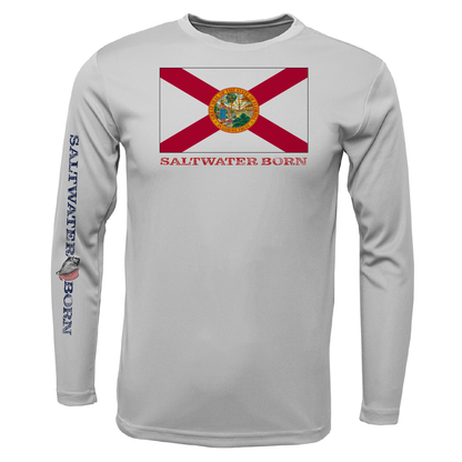 Key West, FL Flag Boy's Long Sleeve UPF 50+ Dry-Fit Shirt